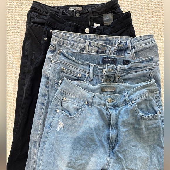 Women's Jeans Collection - set of 5 Black and Blue bundle - Picture 1 of 6